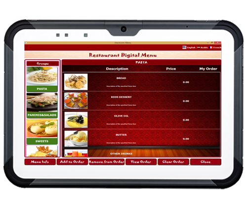 Electronic Menu